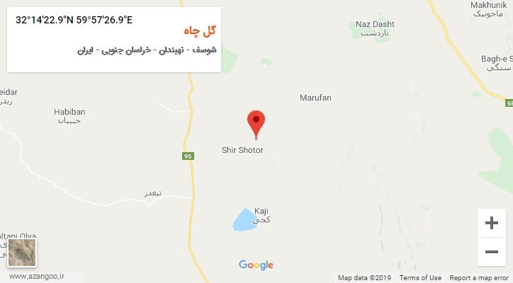 روستای گل چاه بر روی نقشه