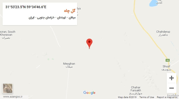روستای گل چاه بر روی نقشه