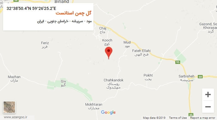 روستای گل چمن استانست بر روی نقشه