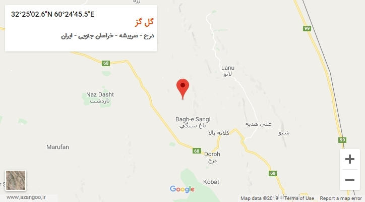روستای گل گز بر روی نقشه