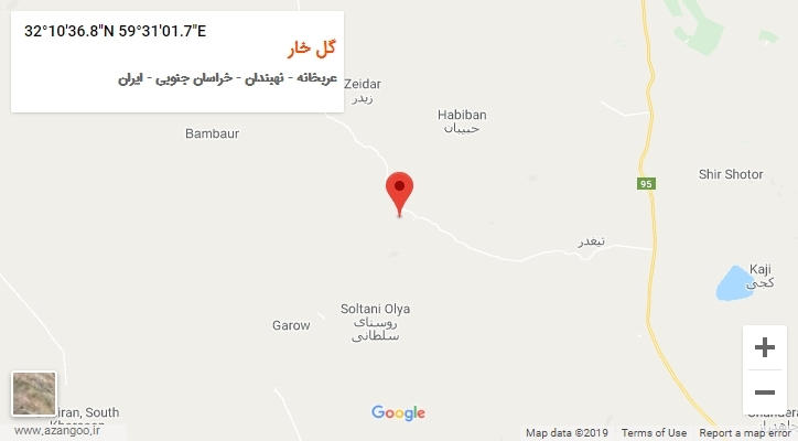 روستای گل خار بر روی نقشه