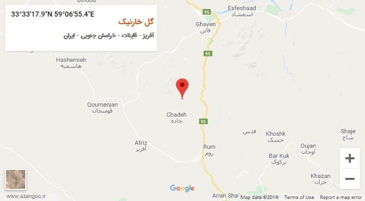 روستای گل خارنیک بر روی نقشه