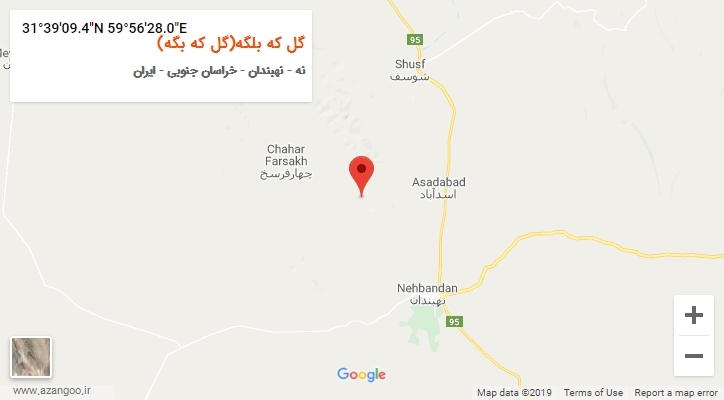 روستای گل که بلگه(گل که بگه) بر روی نقشه