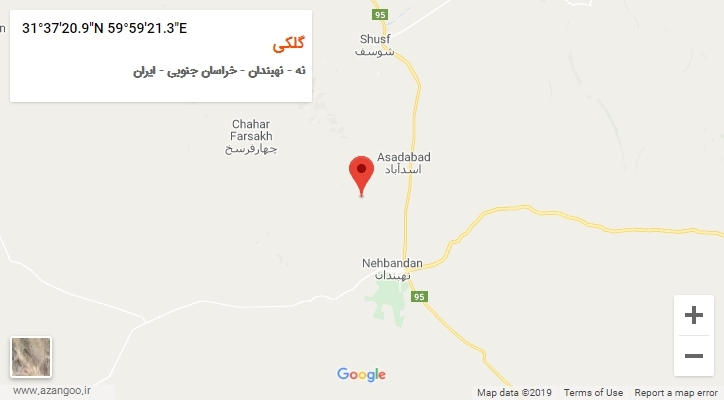 روستای گلکی بر روی نقشه