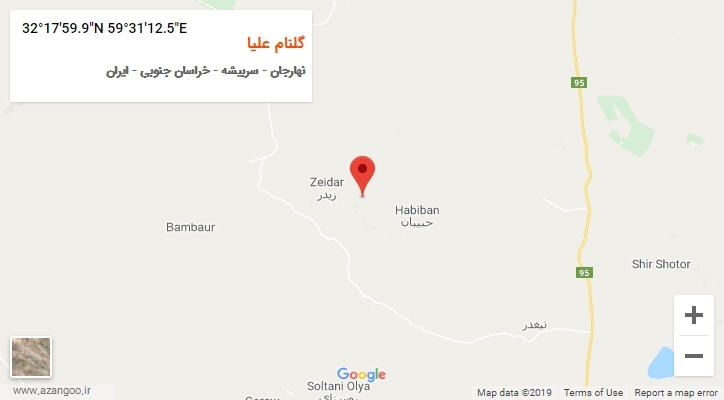 روستای گلنام علیا بر روی نقشه