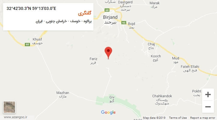 روستای گلنگری بر روی نقشه
