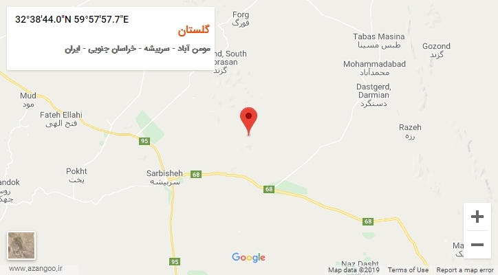 روستای گلستان بر روی نقشه