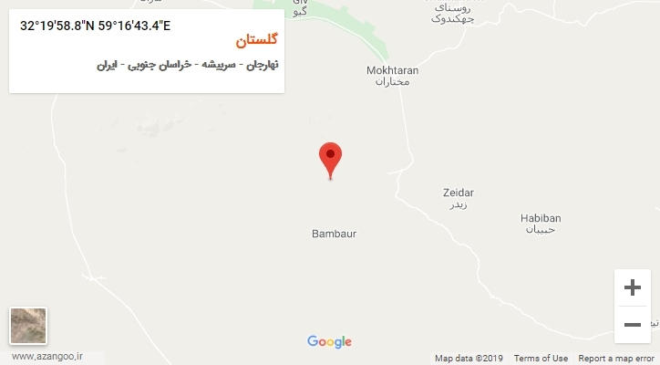 روستای گلستان بر روی نقشه