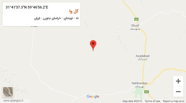 روستای گل وا بر روی نقشه