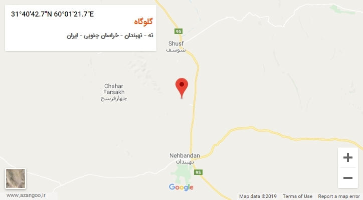 روستای گلوگاه بر روی نقشه