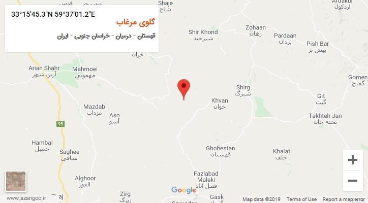روستای گلوی مرغاب بر روی نقشه