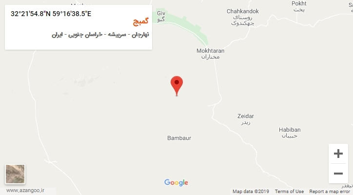 روستای گمبج بر روی نقشه
