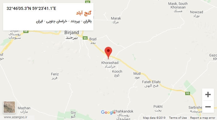 روستای گنج آباد بر روی نقشه
