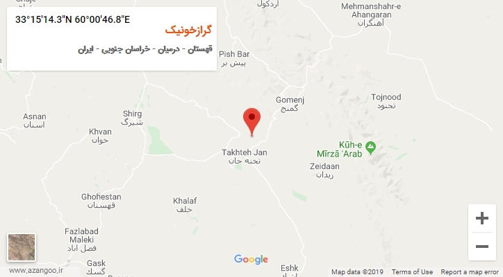 روستای گرازخونیک بر روی نقشه