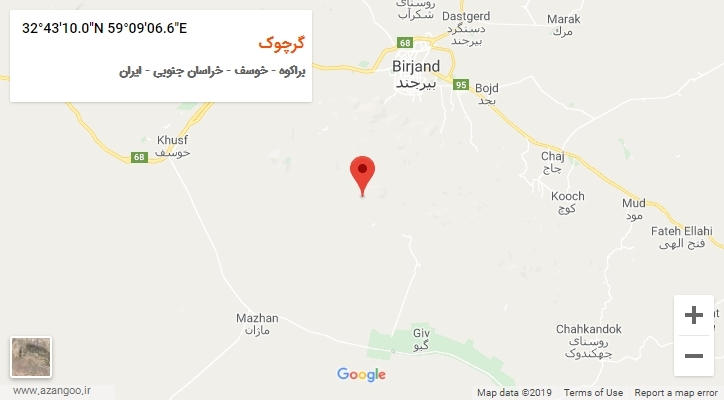روستای گرچوک بر روی نقشه