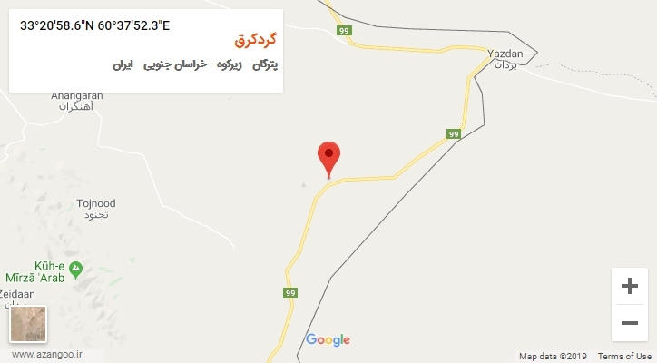 روستای گردکرق بر روی نقشه