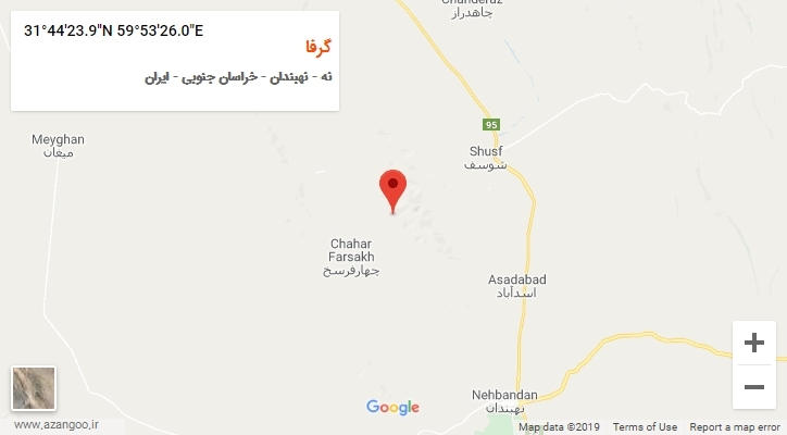 روستای گرفا بر روی نقشه