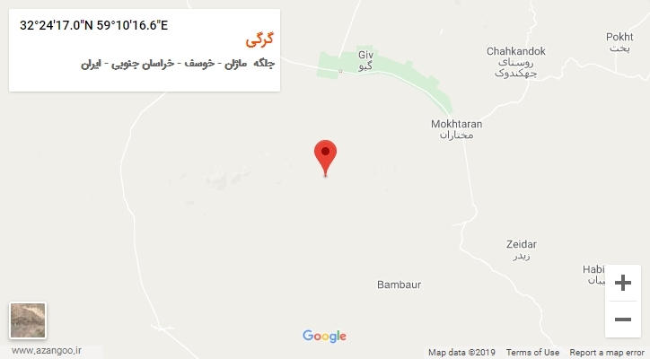روستای گرگی بر روی نقشه