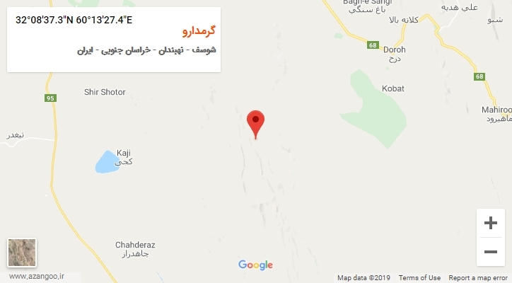 روستای گرمدارو بر روی نقشه