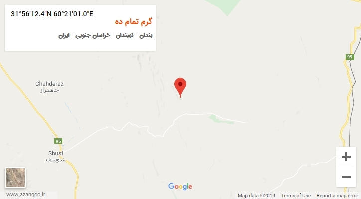 روستای گرم تمام ده بر روی نقشه