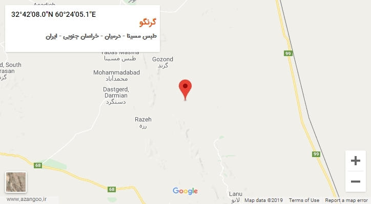 روستای گرنگو بر روی نقشه