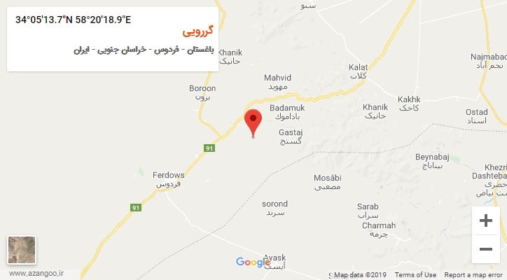 روستای گررویی بر روی نقشه