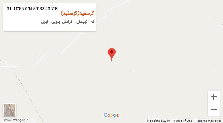 روستای گرسفید(گزسفید) بر روی نقشه