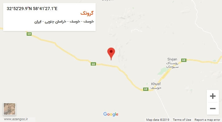 روستای گرونک بر روی نقشه