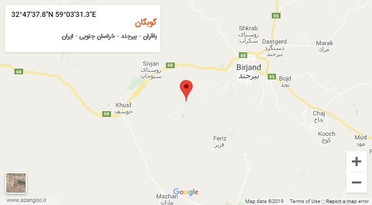 روستای گوبگان بر روی نقشه