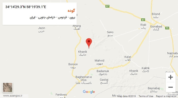 روستای گوده بر روی نقشه