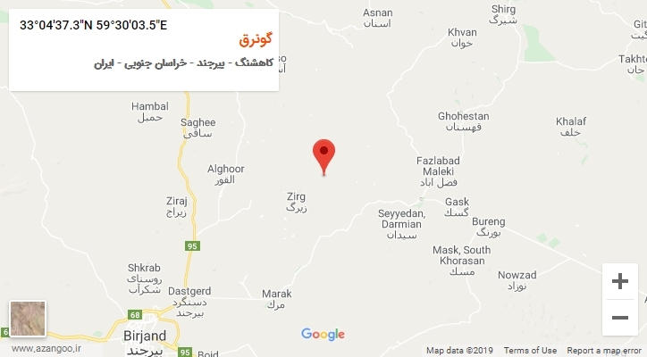 روستای گونرق بر روی نقشه