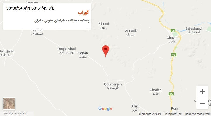 روستای گوراب بر روی نقشه