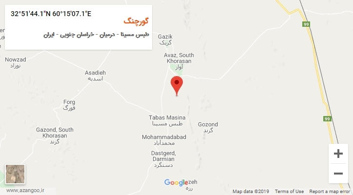 روستای گورچنگ بر روی نقشه