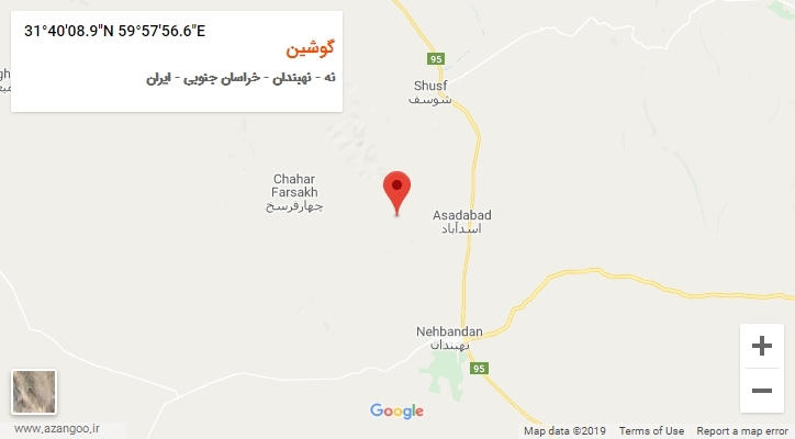 روستای گوشین بر روی نقشه