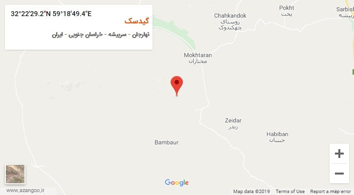 روستای گیدسک بر روی نقشه