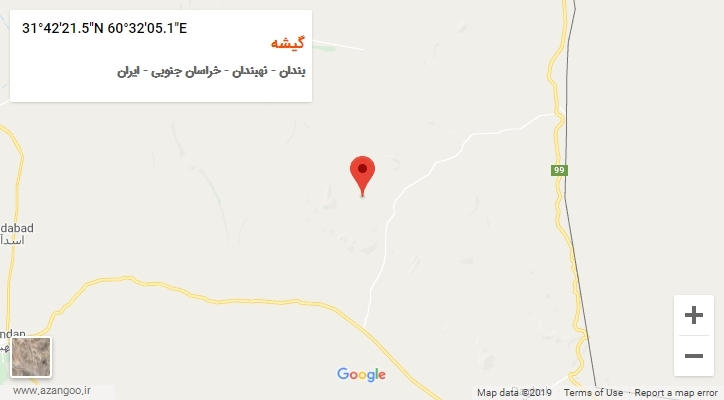 روستای گیشه بر روی نقشه