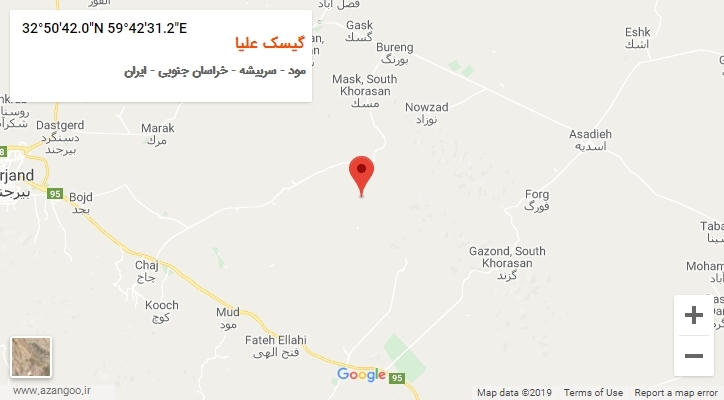 روستای گیسک علیا بر روی نقشه