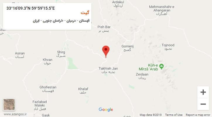 روستای گیت بر روی نقشه
