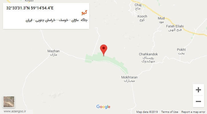 روستای گیو بر روی نقشه