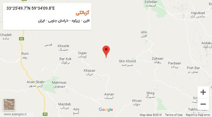 روستای گزبالکی بر روی نقشه