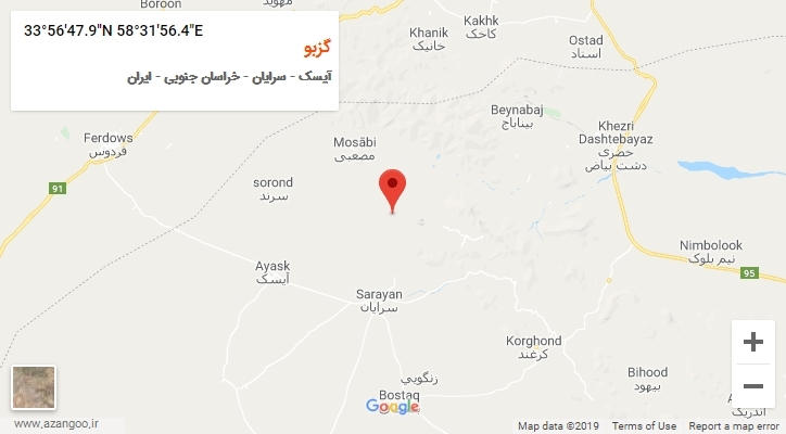 روستای گزبو بر روی نقشه