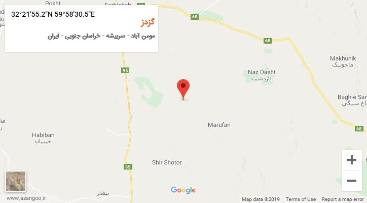 روستای گزدز بر روی نقشه