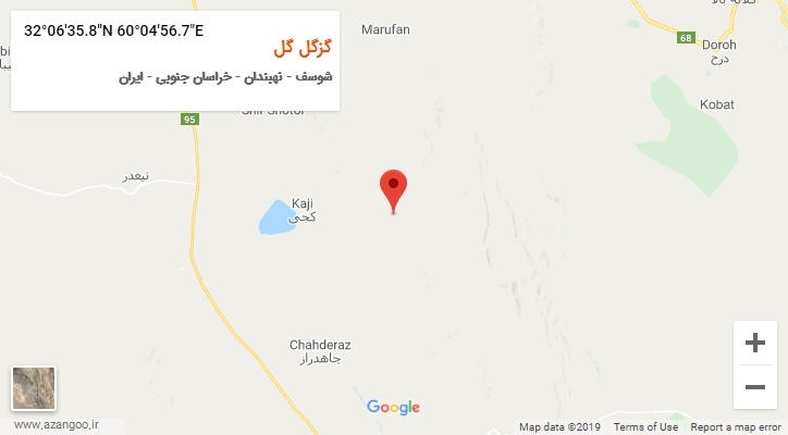 روستای گزگل گل بر روی نقشه