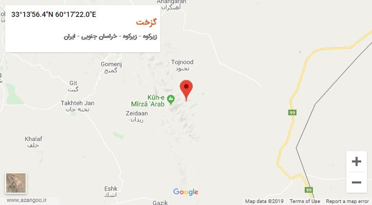 روستای گزخت بر روی نقشه