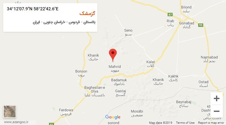 روستای گزمشک بر روی نقشه