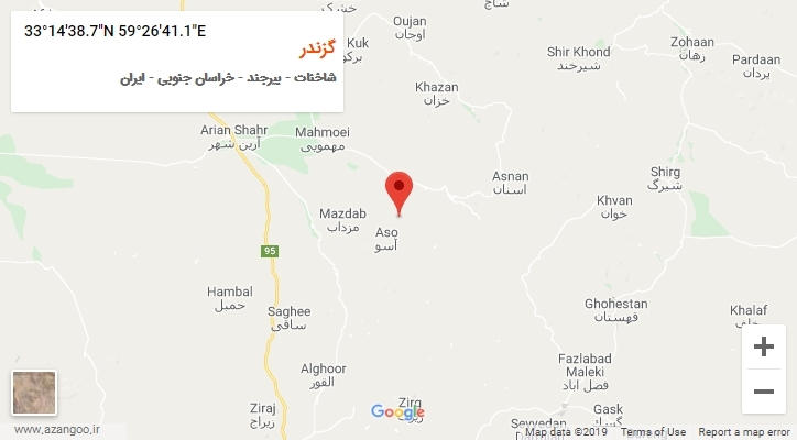 روستای گزندر بر روی نقشه
