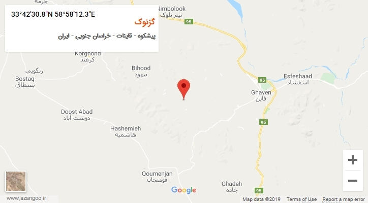 روستای گزنوک بر روی نقشه