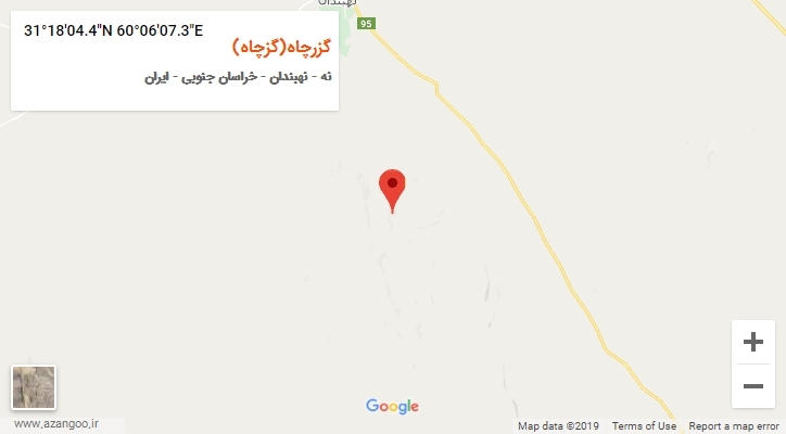 روستای گزرچاه(گزچاه) بر روی نقشه