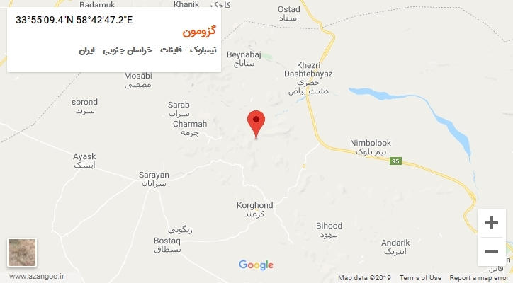 روستای گزومون بر روی نقشه