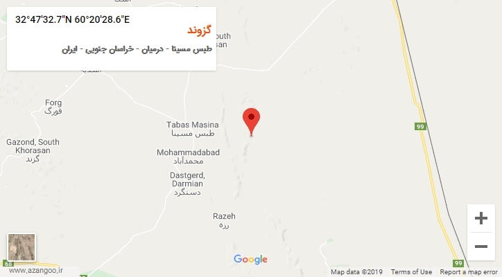 روستای گزوند بر روی نقشه